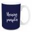 Morning, Pumpkin in Navy 15 oz Mug