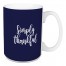 Simply Thankful in Navy 15 oz Mug