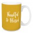 Thankful & Blessed in Mustard 15 oz Mug