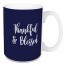 Thankful & Blessed in Navy 15 oz Mug