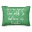 You're Never To Old To Believe In Santa in Light Green 14x20 Spun Poly Pillow