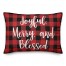 Joyful, Merry & Blessed in Buffalo Check Plaid 14x20 Spun Poly Pillow