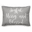 Joyful, Merry & Blessed in Gray 14x20 Spun Poly Pillow