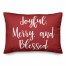 Joyful, Merry & Blessed in Red 14x20 Spun Poly Pillow