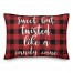 Sweet But Twisted Like A Candy Cane in Buffalo Check Plaid 14x20 Spun Poly Pillow
