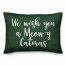 We Wish You A Meowy Catmas in Dark Green 14x20 Spun Poly Pillow