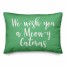 We Wish You A Meowy Catmas in Light Green 14x20 Spun Poly Pillow