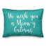 We Wish You A Meowy Catmas in Teal 14x20 Spun Poly Pillow