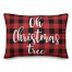 Oh Christmas Tree in Buffalo Check Plaid 14x20 Spun Poly Pillow