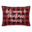 Hot Cocoa And Christmas Movies in Buffalo Check Plaid 14x20 Spun Poly Pillow