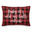 Baby It's Cold As Balls Outside in Buffalo Check Plaid 14x20 Spun Poly Pillow