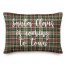 Santa Claus Is Coming To Town in Tartan Plaid 14x20 Spun Poly Pillow