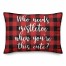 Who Needs Mistletoe When You're This Cute? in Buffalo Check Plaid 14x20 Spun Poly Pillow