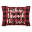 Dashing Through The Snow in Buffalo Check Plaid 14x20 Spun Poly Pillow