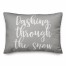 Dashing Through The Snow in Gray 14x20 Spun Poly Pillow