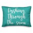 Dashing Through The Snow in Teal 14x20 Spun Poly Pillow