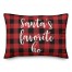 Santa's Favorite Ho in Buffalo Check Plaid 14x20 Spun Poly Pillow