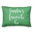 Santa's Favorite Ho in Light Green 14x20 Spun Poly Pillow