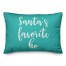Santa's Favorite Ho in Teal 14x20 Spun Poly Pillow
