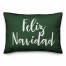 Feliz Navidad in Dark Green 14x20 Spun Poly Pillow