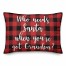 Who Needs Santa When You've Got Grandpa? in Buffalo Check Plaid 14x20 Spun Poly Pillow