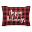 Happy Holidays in Buffalo Check Plaid 14x20 Spun Poly Pillow