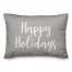 Happy Holidays in Gray 14x20 Spun Poly Pillow
