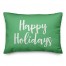 Happy Holidays in Light Green 14x20 Spun Poly Pillow