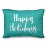 Happy Holidays in Teal 14x20 Spun Poly Pillow