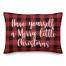 Have Yourself A Merry Little Christmas in Buffalo Check Plaid 14x20 Spun Poly Pillow