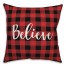 Believe in Buffalo Check Plaid 18x18 Spun Poly Pillow