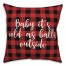 Baby It's Cold As Balls Outside in Buffalo Check Plaid 18x18 Spun Poly Pillow