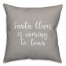 Santa Claus Is Coming To Town in Gray 18x18 Spun Poly Pillow