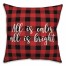 All Is Calm, All Is Bright in Buffalo Check Plaid 18x18 Spun Poly Pillow