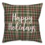 Happy Holidays in Tartan Plaid 18x18 Spun Poly Pillow