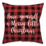 Have Yourself A Merry Little Christmas in Buffalo Check Plaid 18x18 Spun Poly Pillow