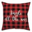 Jingle All The Way in Buffalo Check Plaid 18x18 Spun Poly Pillow