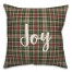Joy in Tartan Plaid 18x18 Spun Poly Pillow