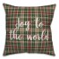 Joy To The World in Tartan Plaid 18x18 Spun Poly Pillow