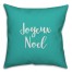 Joyeux Noel in Teal 18x18 Spun Poly Pillow