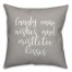 Candy Cane Kisses And Mistletoe Kisses in Gray 18x18 Spun Poly Pillow