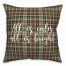 All Is Calm, All Is Bright in Tartan Plaid 18x18 Spun Poly Pillow