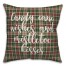 Candy Cane Kisses And Mistletoe Kisses in Tartan Plaid 18x18 Spun Poly Pillow