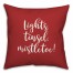 Lights, Tinsel, Mistletoe in Red 18x18 Spun Poly Pillow