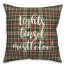 Lights, Tinsel, Mistletoe in Tartan Plaid 18x18 Spun Poly Pillow