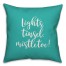 Lights, Tinsel, Mistletoe in Teal 18x18 Spun Poly Pillow