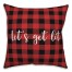Let's Get Lit in Buffalo Check Plaid 18x18 Spun Poly Pillow