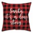 Santa, It's A Long Story in Buffalo Check Plaid 18x18 Spun Poly Pillow