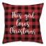This Girl Loves Christmas in Buffalo Plaid 18x18 Spun Poly Pillow