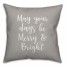 May Your Days Be Merry & Bright in Gray 18x18 Spun Poly Pillow